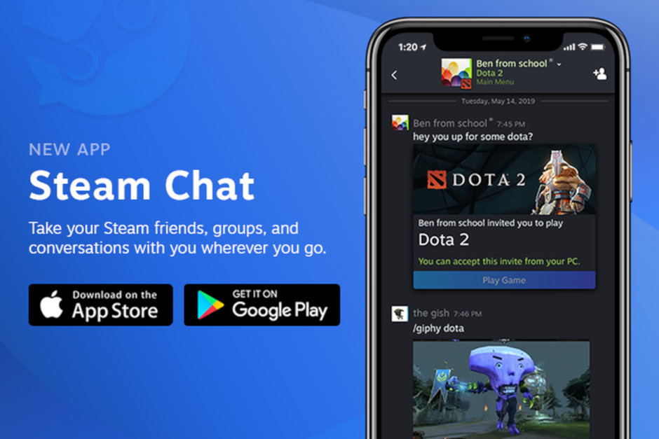 اپلیکیشن Steam Chat برای اندروید و آی‌اواس منتشر کرد