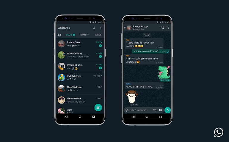 حالت تاریک واتساپ برای اندروید و iOS منتشر شد