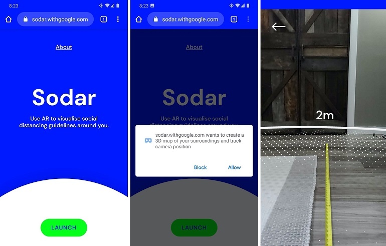 گوگل از ابزار واقعیت افزوده Sodar برای حفظ فاصله اجتماعی معرفی کرد