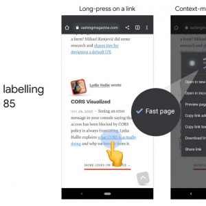 برچسب گذاری Fast page، روی سایت های بهبود در گوگل کروم