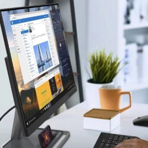 مانیتور گیمینگ 24 اینچی لنوو L24i-30 با نگهدارنده موبایل