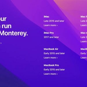اپل مک اواس مانتری از مدل های قدیمی مک بوک پرو و ایر پشتیبانی نمی کند
