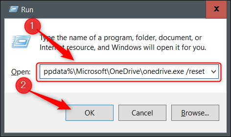 Enter OneDrive reset command. - نحوه ریست وان درایو در ویندوز 10 به منظور رفع مشکل همگام سازی