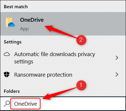 Search for OneDrive. - نحوه ریست وان درایو در ویندوز 10 به منظور رفع مشکل همگام سازی