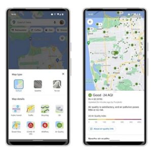 گوگل مپس حالا کیفیت هوای اطراف شما را نشان می دهد
