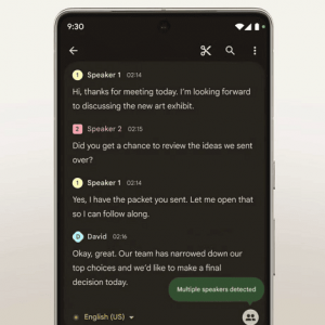 گوگل ریکوردر حالا به طور خودکار برچسب های بلندگو را به پیکسل 7 می افزاید
