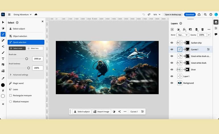 نسخه وب فتوشاپ برای تمام مشترکین Creative Cloud منتشر شد