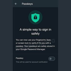 نحوه پیکربندی Passkeys در حساب واتس اپ