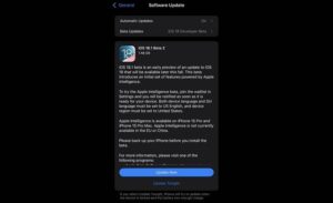 اپل iOS 18.1 beta 2 را برای توسعه دهندگان منتشر کرد