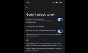قابلیت برقراری تماس و ارسال پیام با Gemini بدون باز کردن قفل دستگاه فراهم شد