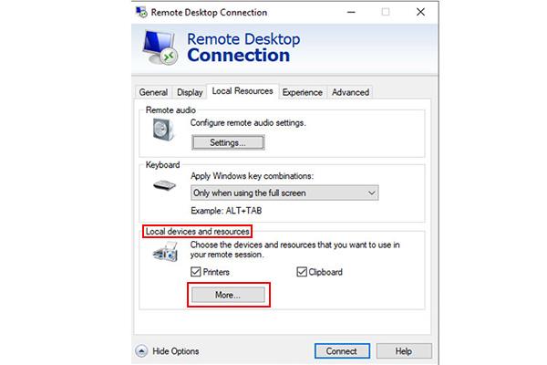 انتقال فایل‌ها با استفاده از Remote Desktop Connection