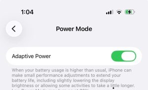 حالت “Adaptive Power” در iOS 26 با کاهش عملکرد، عمر باتری را افزایش دهد