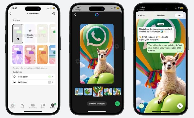 قابلیت ساخت والپیپر با هوش مصنوعی در نسخه iOS واتس اپ افزوده شد