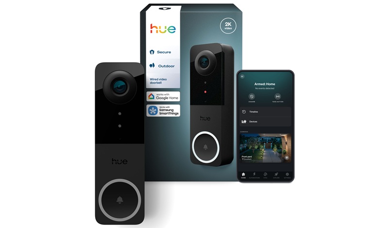 زنگ درب تصویری جدید Hue Secure با قابلیت روشن‌سازی خودکار چراغ‌ها