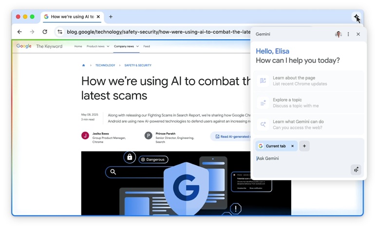 دسترسی به Gemini در مرورگر کروم دیگر نیازمند اشتراک نیست