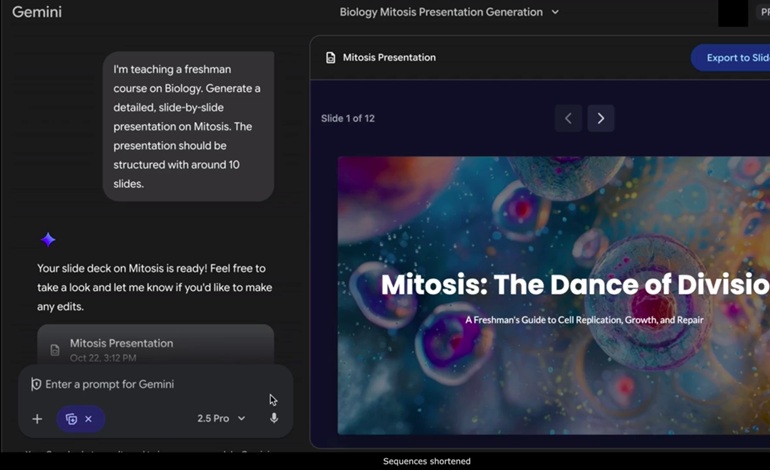 گوگل Gemini اکنون میتواند برای شما پرزنتیشن های اسلایدی تولید کند