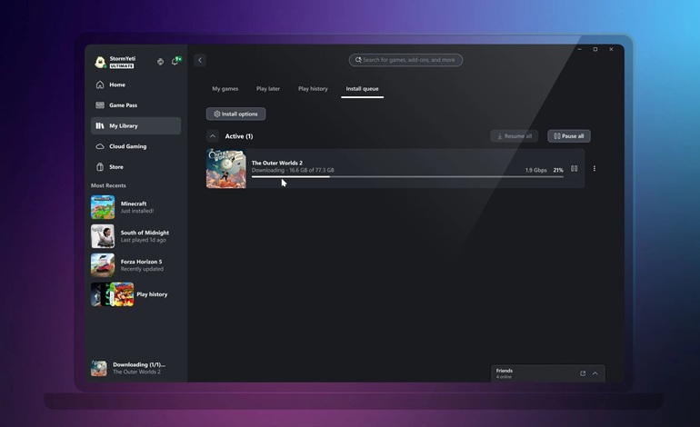 مایکروسافت با آپدیت اپلیکیشن Xbox، سرعت دانلود بازیها را بهبود بخشید