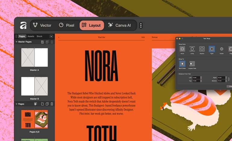 بازگشت Affinity به‌عنوان یک نرم‌افزار جامع طراحی، ویرایش عکس و صفحه‌آرایی
