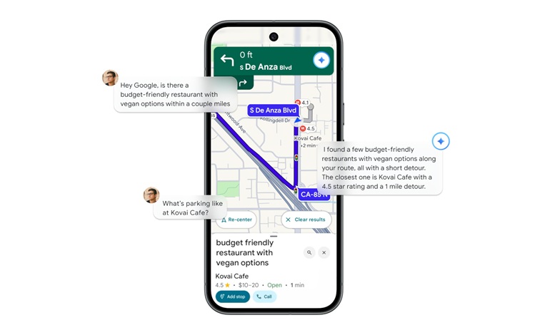 ادغام Gemini با Google Maps تجربه ناوبری بدون‌دست را به گفتگویی طبیعی‌تر تبدیل می‌کند