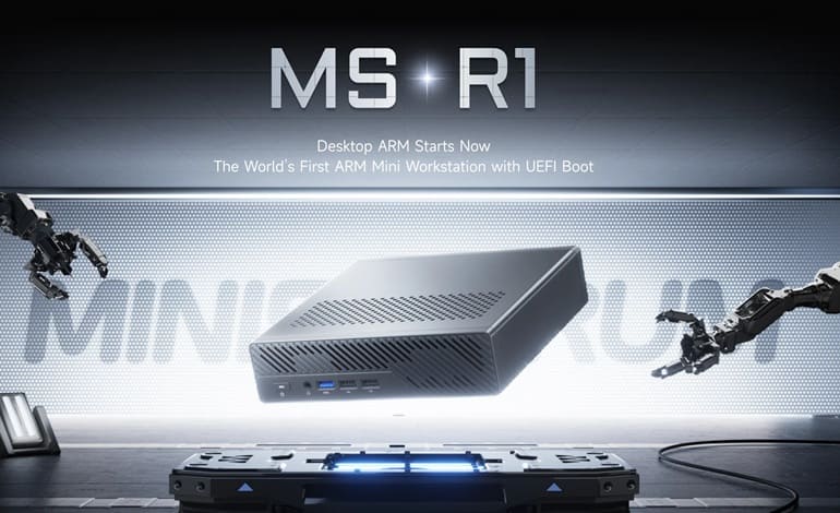عرضه مینی کامپیوتر Minisforum MS-R1 با تراشه 12 هسته ای ARM