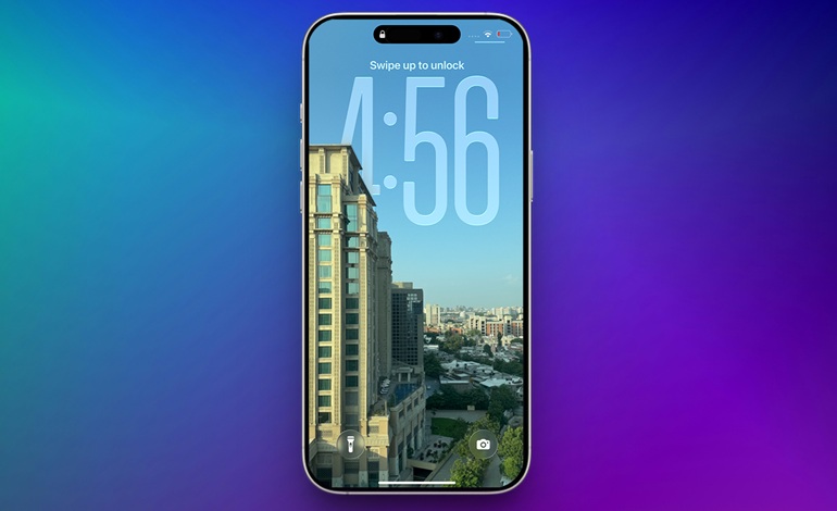 آموزش تبدیل پس‌زمینه صفحه قفل آیفون به حالت هولوگرافیک در iOS 26