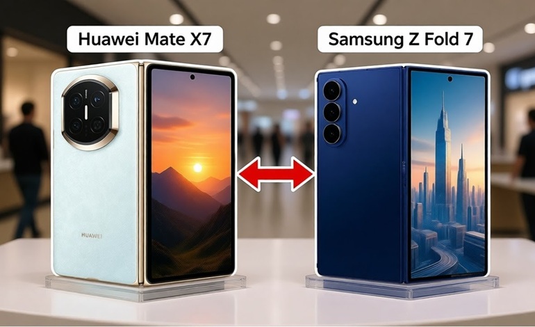 هواوی میت X7 در برابر سامسونگ گلکسی زد فولد 7: کدام بهتر است؟