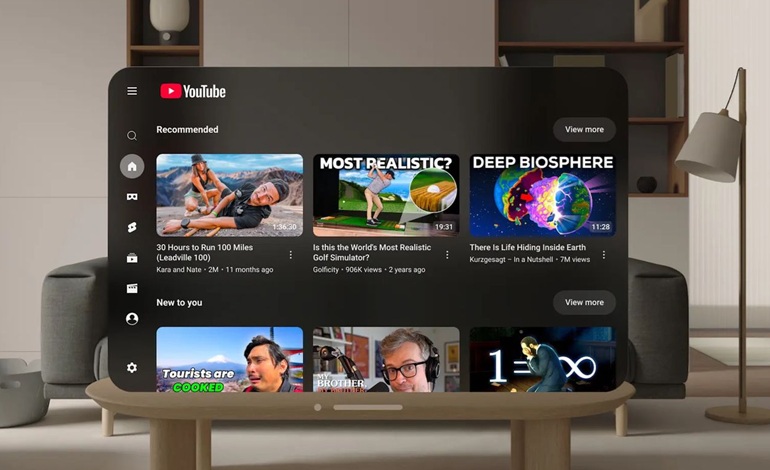 یوتیوب برای اپل ویژن پرو عرضه شد