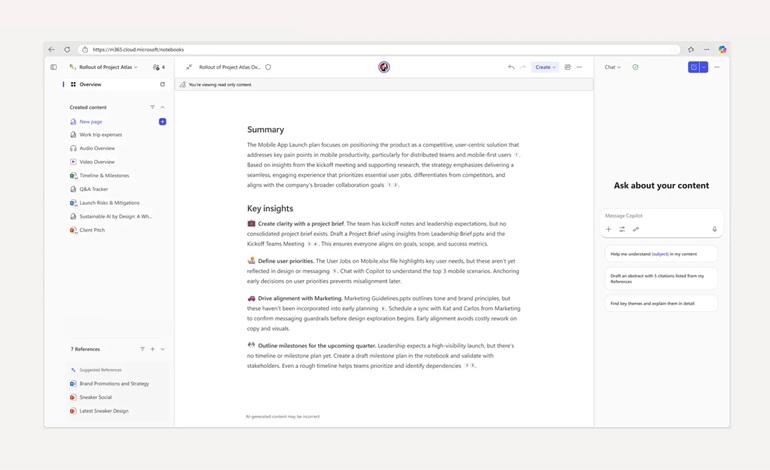 قابلیت خلاصه‌سازی جدید با هوش مصنوعی در Copilot Notebooks از ماه مارس عرضه می‌شود