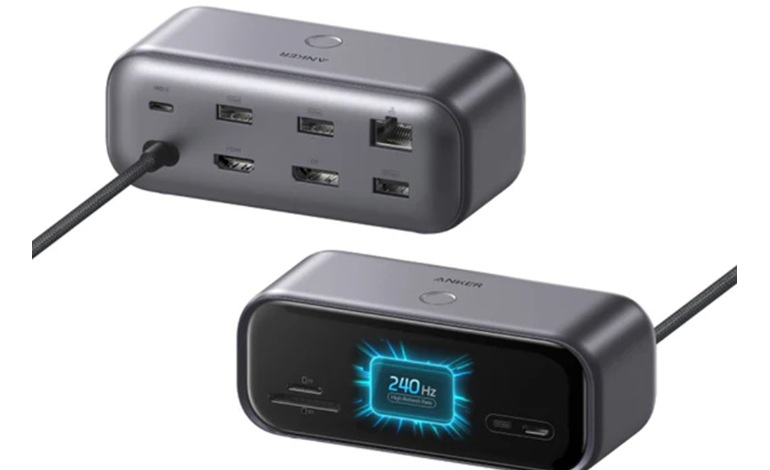هاب جدید 10 در 1 USB-C انکر با صفحه نمایش داخلی 240 هرتز