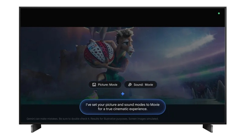 Gemini اکنون می‌تواند تنظیمات تصویر شما را در Google TV تغییر دهد