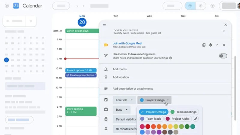 گوگل امکان استفاده از رنگ برای هر رویداد را در Calendar فراهم کرد