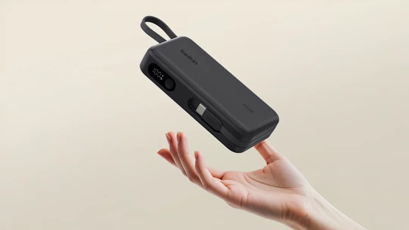 عرضه پاوربانک 10000 میلی‌آمپر ساعتی بلکین با کابل USB-C توکار و نمایشگر LED