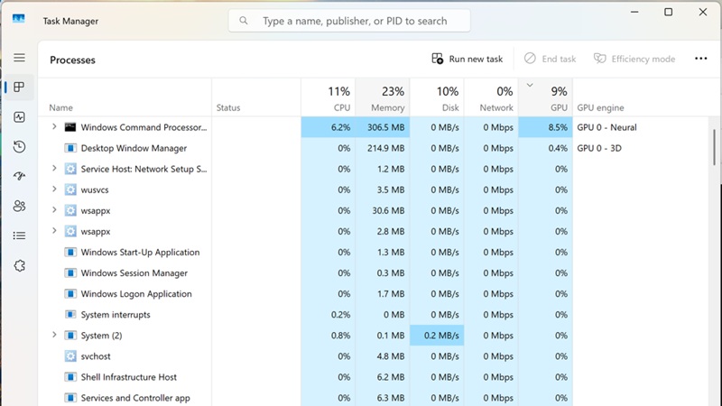 مایکروسافت قابلیت‌های پایش سخت‌افزار را در Task Manager ویندوز 11 ارتقا داد