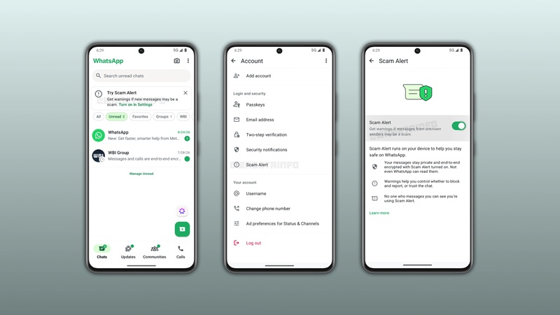 انتشار قابلیت Scam Alert واتس اپ برای کاربران بتای اندروید