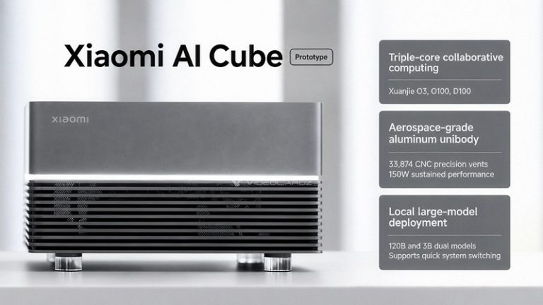 شیائومی از مینی کامپیوتر AI Cube با تراشه‌های XRING O3، O100 و D100 رونمایی کرد