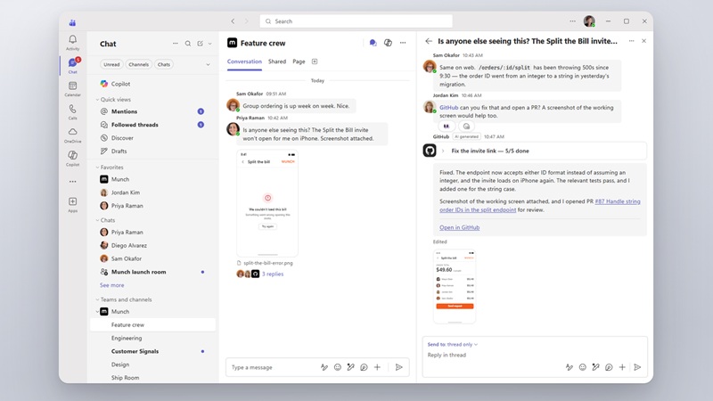 کدنویسی و فرآیند توسعه از دل گفتگوهای مایکروسافت Teams در GitHub Copilot