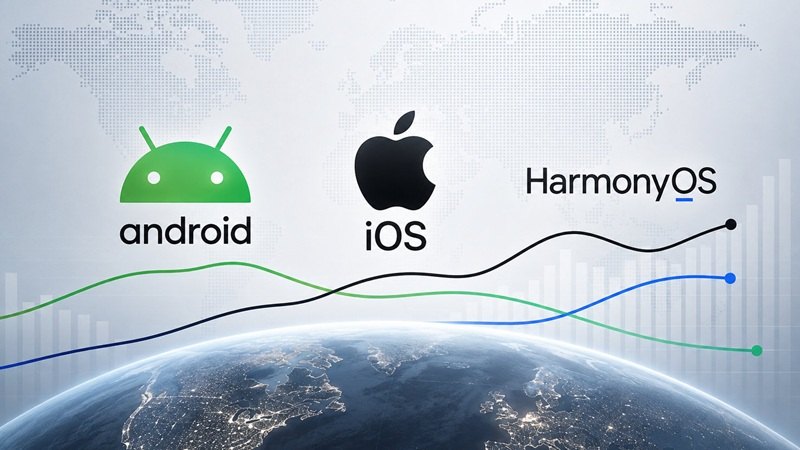 سهم جهانی اندروید، iOS و HarmonyOS در بازار گوشی‌های هوشمند اعلام شد
