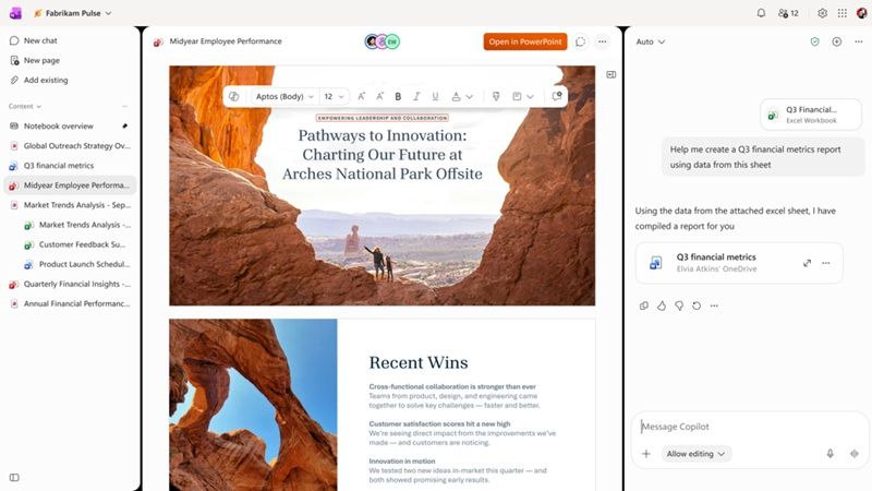 مایکروسافت با ارتقای Copilot Notebooks به رقابت با NotebookLM می‌رود