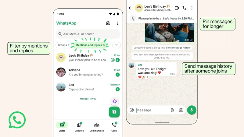 واتس‌اپ از قابلیت‌های جدیدی نظیر Group Status رونمایی کرد